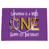 Wild One 1st Birthday Party Safari Groot Cadeauzakje (Voorkant)