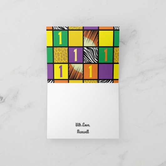 Wild One 1st Birthday Party Safari Kaart (Binnen)