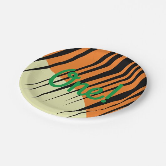 Wild One 1st Birthday Party Safari Papieren Bordje (Gekanteld)