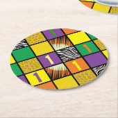 Wild One 1st Birthday Party Safari Ronde Kartonnen Onderzetter (Gebogen)