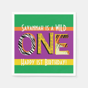 Wild One 1st Birthday Party Safari Servet