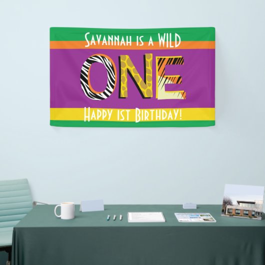 Wild One 1st Birthday Party Safari Spandoek (Beurs)