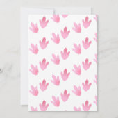 Wild One 1st Birthday roze dinosaurus uitnodiging (Achterkant)