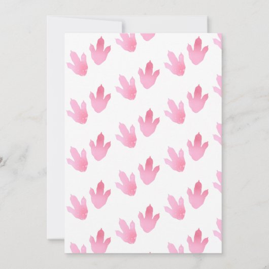 Wild One 1st Birthday roze dinosaurus uitnodiging (Achterkant)