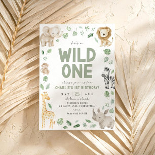 Wild One 1st Birthday Safari Animal Oerwoud Kaart