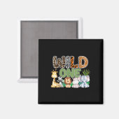 Wild One 1st Birthday Safari Family Matching Magneet (Voorkant / Achterkant)