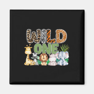 Wild One 1st Birthday Safari Family Matching Magneet