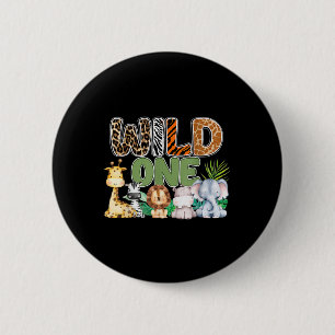 Wild One 1st Birthday Safari Family Matching Ronde Button 5,7 Cm