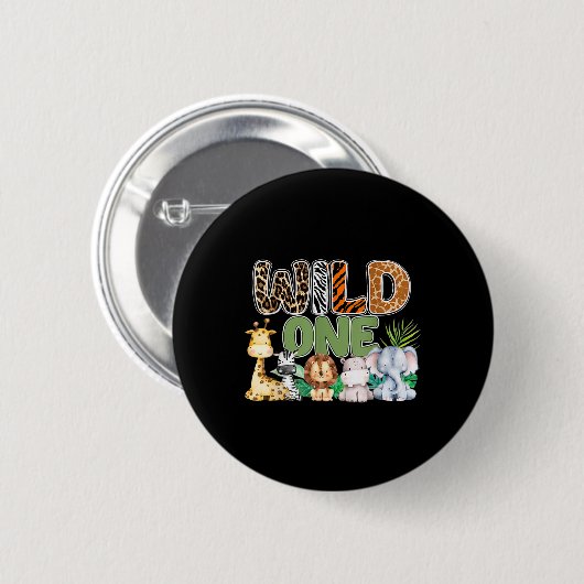 Wild One 1st Birthday Safari Family Matching Ronde Button 5,7 Cm (Voorkant /achterkant)