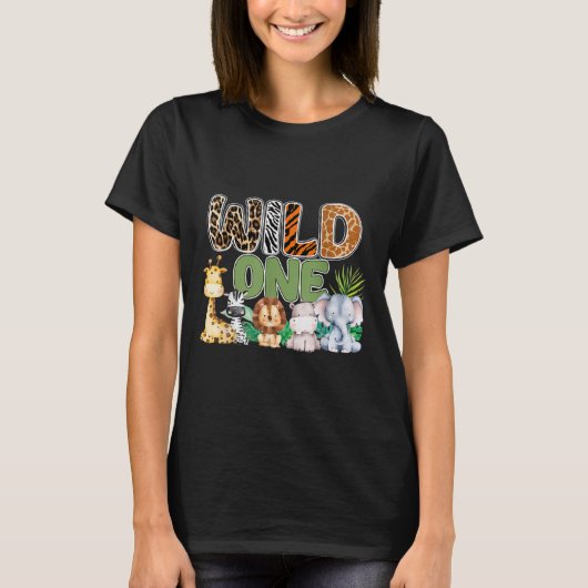 Wild One 1st Birthday Safari Family Matching T-shirt (Voorkant)