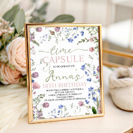 Wild One 1st Birthday Time Capsule Sign Reclamebord Met Voetstuk