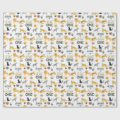 Wild One 1st Birthday Tropical Jungle Safari   Cadeaupapier (Vlak)