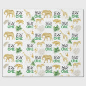 Wild One 1st Birthday Tropical Oerwoud Safari Cadeaupapier (Vlak)