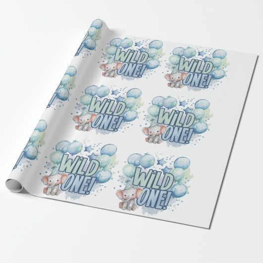 Wild One 1st Birthday Waterverf Cadeaupapier (Uitgerold)