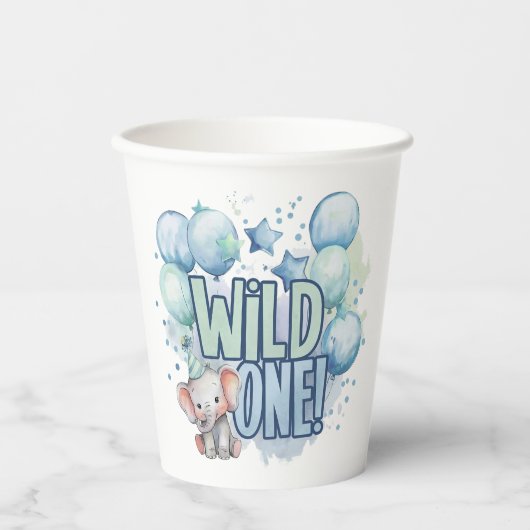 Wild One 1st Birthday Waterverf Papieren Bekers (Voorkant)