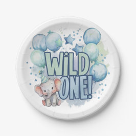 Wild One 1st Birthday Waterverf Papieren Bordje