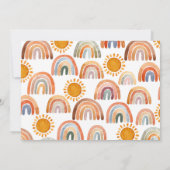 Wild One 1st Birthday Waterverf Rainbow en Sun Kaart (Achterkant)