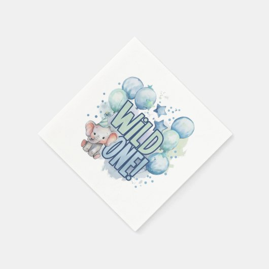 Wild One 1st Birthday Waterverf Servet (Hoek)