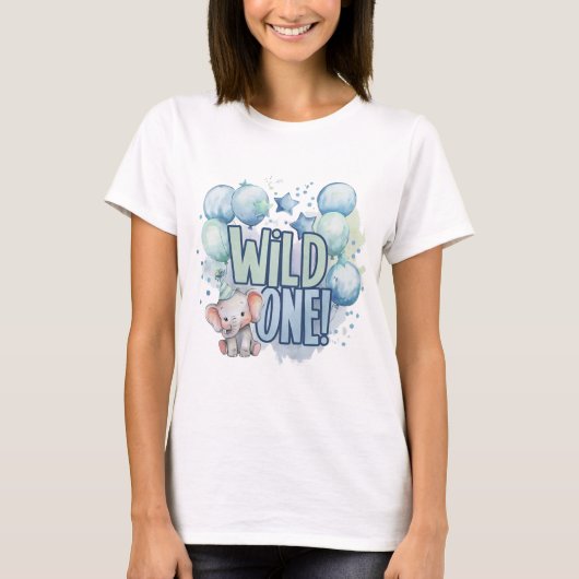 Wild One 1st Birthday Waterverf T-shirt (Voorkant)