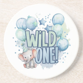 Wild One 1st Birthday Waterverf Zandsteen Onderzetter