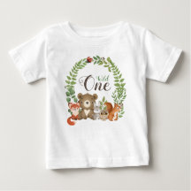 Wild One 1st Birthday Woodland Animals T shirt