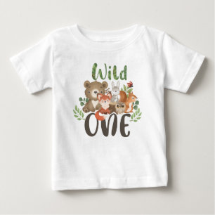 Wild One 1st Birthday Woodland Animals T shirt