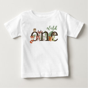Wild One 1st Birthday Woodland Animals T shirt