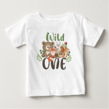 Wild One 1st Birthday Woodland Animals T shirt