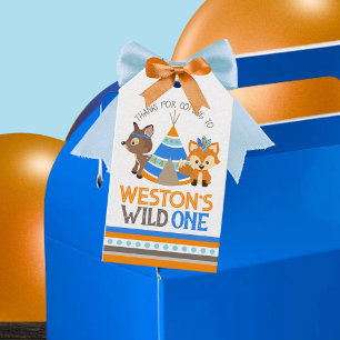 Wild One 1st Birthday Woodland Dank u Cadeaulabel