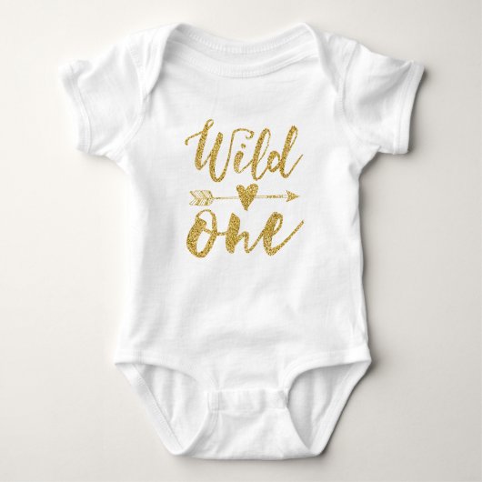 Wild One | 1ste verjaardag Golden Romper (Voorkant)