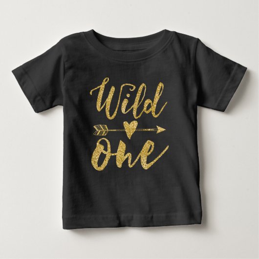Wild One | 1ste verjaardag zwart-wit en Golden (Voorkant)