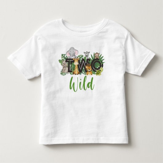 Wild One 2e verjaardag safari Party Toddler Kinder Shirts (Voorkant)
