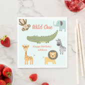 Wild One African Safari Animals 1e verjaardag Servet (Insitu)