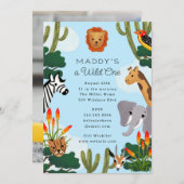 Wild One Afrikaanse Savanne Kinderverjaardagsfeest Kaart (Voorkant / Achterkant)