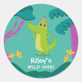 Wild One Alligator Ronde Sticker