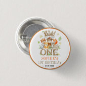 Wild One Animal 1st Birthday Party | Safari Jungle Ronde Button 3,2 Cm (Voorkant /achterkant)