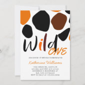 Wild One Animal Pattern Birthday Party Invitation (Voorkant)