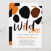 Wild One Animal Pattern Birthday Party Invitation (Voorkant / Achterkant)
