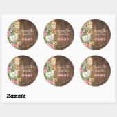 Wild One Animal Rustic Safari Pink Baby Shower Ronde Sticker (Vel)