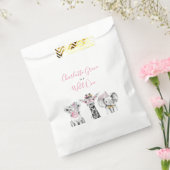 Wild One Animal Safari Zwart Wit Roze Verjaardag Bedankzakje (Gezegeld)