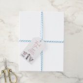 Wild One Animal Safari Zwart Wit Roze Verjaardag Cadeaulabel (Met Touw)