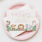 Wild One Animals Baby Shower Uitnodigingen