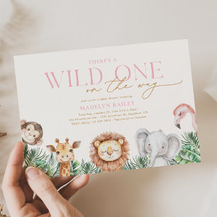 Wild One Animals Baby Shower Uitnodigingen