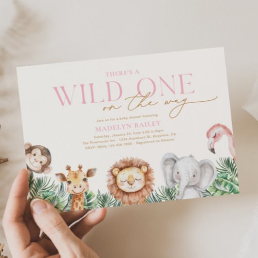 Wild One Animals Baby Shower Uitnodigingen