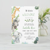 Wild One Animals Boy Baby shower Kaart (Staand voorkant)