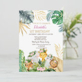 Wild One Animals Oerwoud Flowers Tropisch 1st Kaart (Staand voorkant)