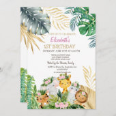 Wild One Animals Oerwoud Flowers Tropisch 1st Kaart (Voorkant / Achterkant)