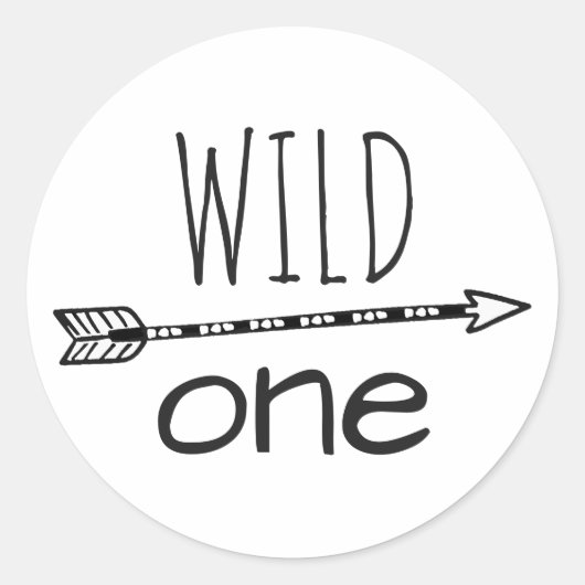 Wild One Arrow Eerste Verjaardag Stickers (Voorkant)