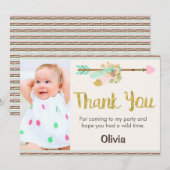 Wild One Arrow Tribal 1e verjaardag Bedankkaart (Voorkant / Achterkant)