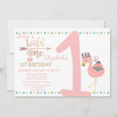 Wild One, Arrows, Dream Catcher Flamingo Birthday Kaart (Voorkant)